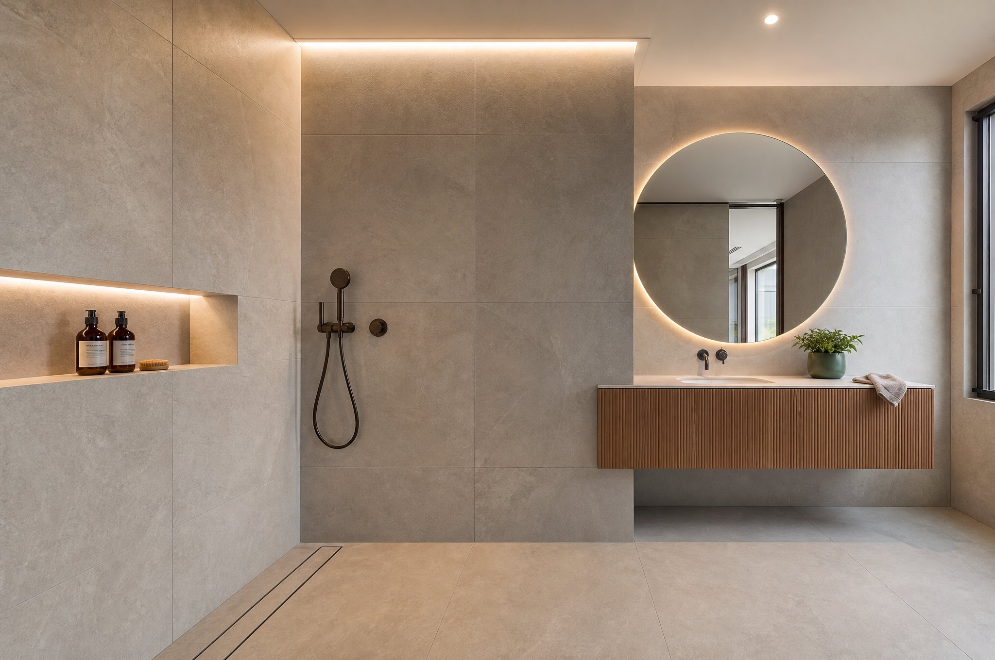 Salle de bain carrelée